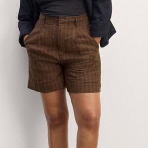 Everlane Linen Way-High® Drape Short in Cocoa/Black NWOT